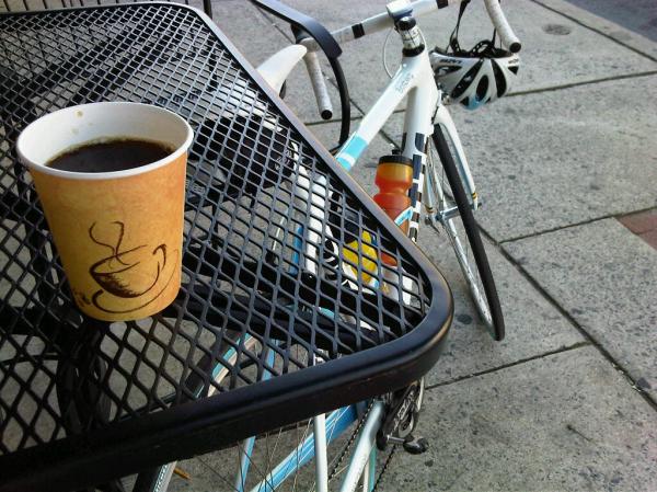 I got a free coffee because my bike was so rad.